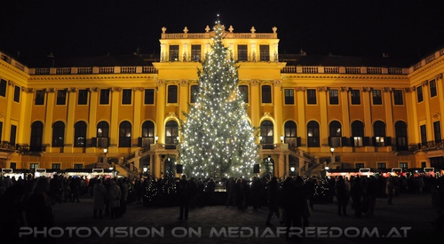Das Schloss mit dem Christbaum