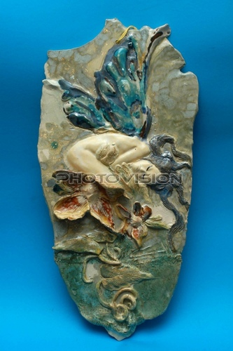 Keramikbild einer Elfe von Enny Mennella