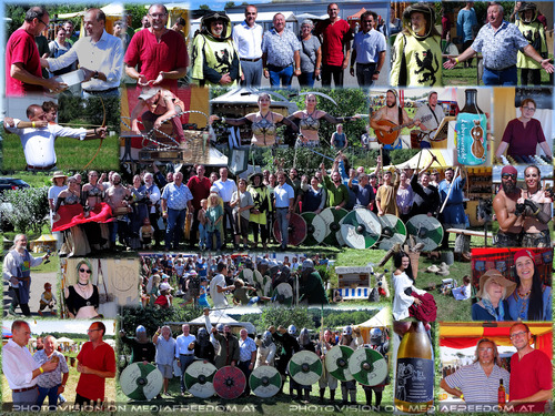 Das Jubil�umsfest: Georg von Rotenturm, LR Leonhard Schneemann, BM Wilfried Bruckner, Der Kastellan