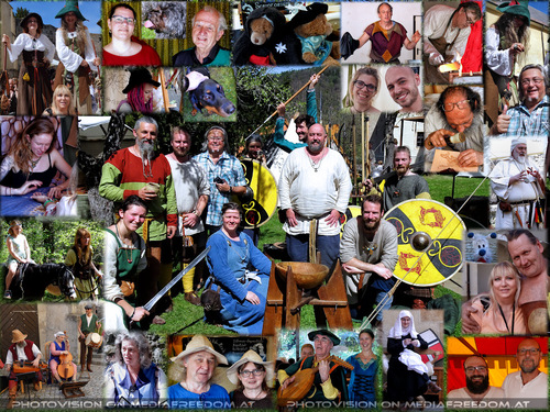 Mittelalter erleben: Monika Fink, Alex der Gaukler, Obelix, Georg von Rotenturm