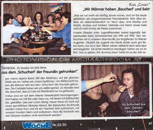 Silvester damals...: Marika B.,Heinz Angel, Gabriele P., Charly Swoboda, Andrea K., Norbert K., Gabi, Martin B. 