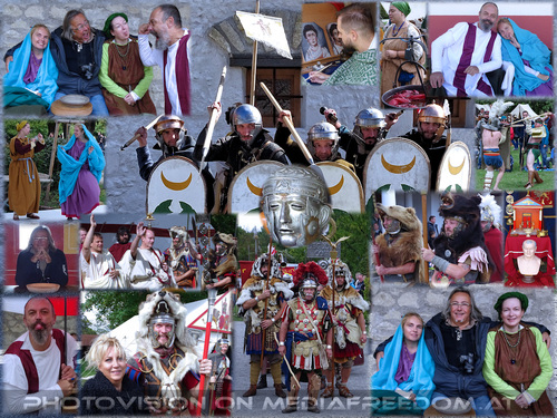 R�misches Fest der Superlative: Amici Admini (Martina H.), Gabriele P., Charly Swoboda 