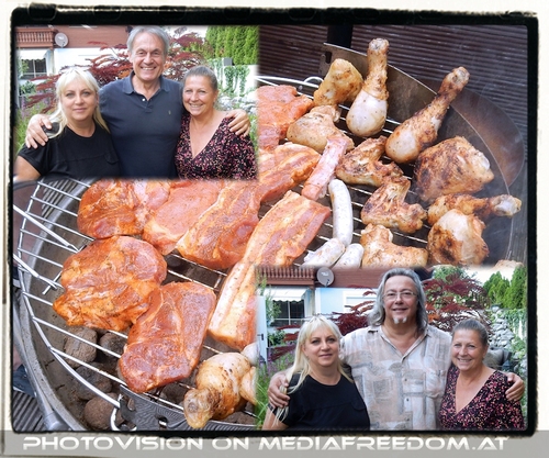 Am Griller ;-)!: Gabriele P., Charly Swoboda, Brigitte Egretzberger, Gerhard E.