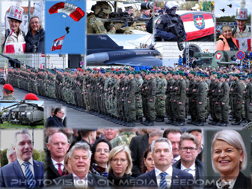 Leistungsschau des Bundesheeres: Karl Nehammer, Gerhard Karner, Werner Kogler, Leonore Gewessler, Klaudia Tanner 