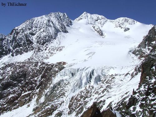 Blick vom Wilden Mannel(3020m) zur Wildspitze (3774m)