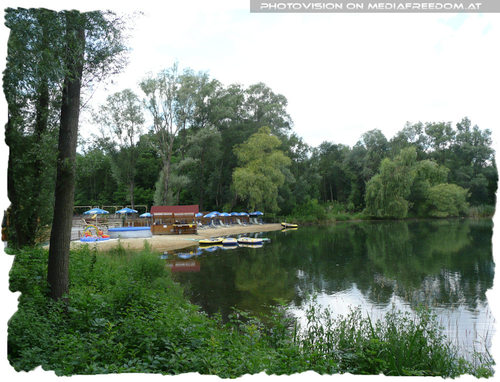 Blick auf den Saurierpark Strand