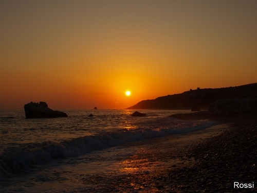 Sonnenuntergang beim Felsen der Aphrodite