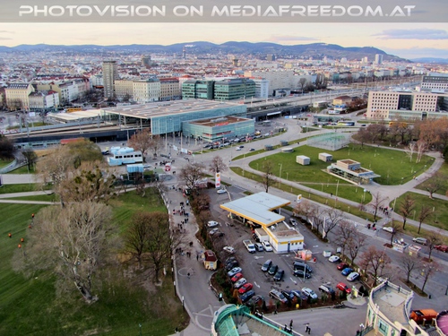 Blick zum Praterstern Bahnhof
