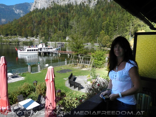 Blick auf die Traunsee Schiffstation