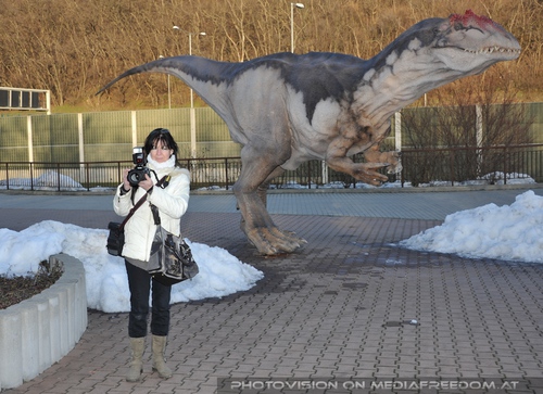 Und hinter mir der Saurier