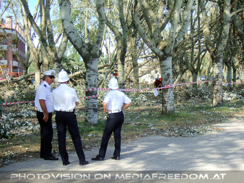 Polizei Einsatz nach dem Tornado