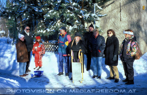 Rodelpartie 01: Martin Brandtner,Gabi,Heinz Angel,Marika B.