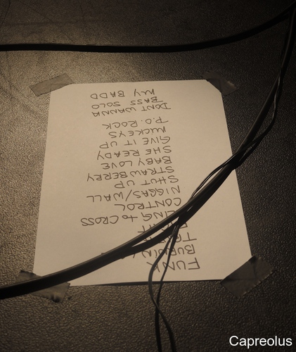 Setlist on stage