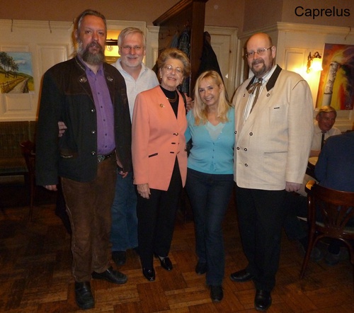 Gruppenfoto mit Erika Conrads: Thomas Macek, Ernst Lackner, Erika Conrads, Christa Kern, Manfred Loydolt