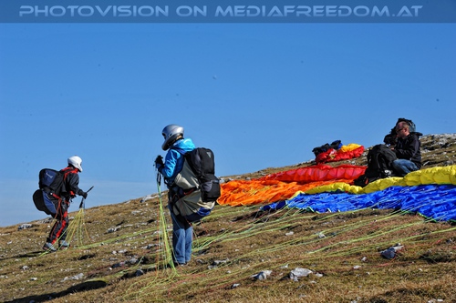 Paragleiter Vorbereitungen