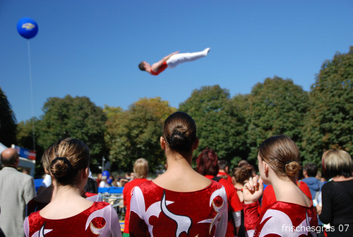 Trampolinspringer in Aktion